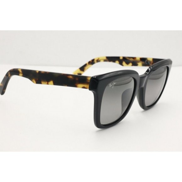 Maui Jim Heliconia MJ 739-02B Square Black Polarized Sunglasses Gray Lenses (B) main image 5